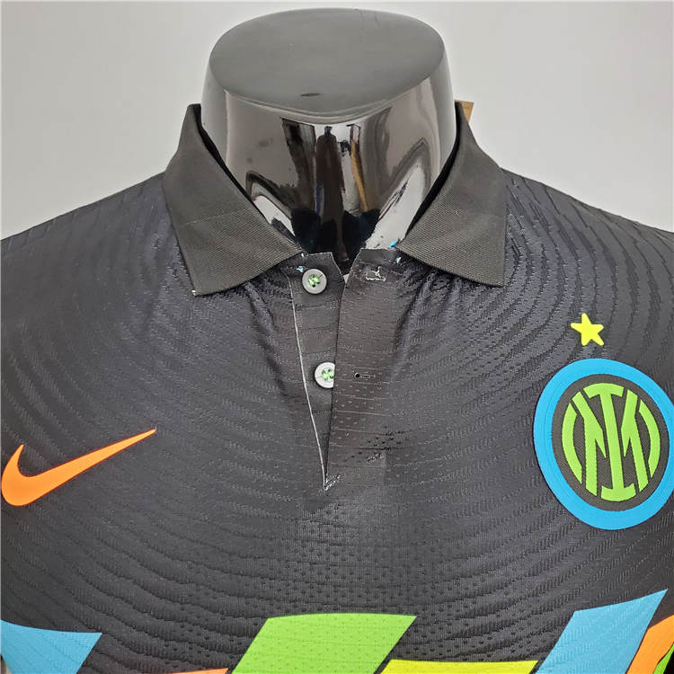 Inter Milan 21-22 Third Black Soccer Jersey Football Shirt (Player Version) - Click Image to Close